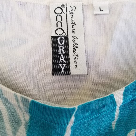 ANNA GRAY Colorful Silk Blend Thin Ribbed Fitted Sleeveless Tank Top LARGE EUC - Picture 3 of 4